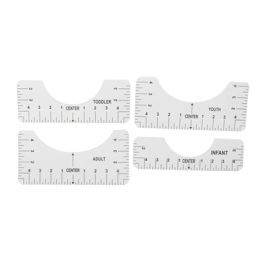 4PCS T Shirt Ruler Recyclable Easy Read Data Practical Shirt Ruler To Center Designs for