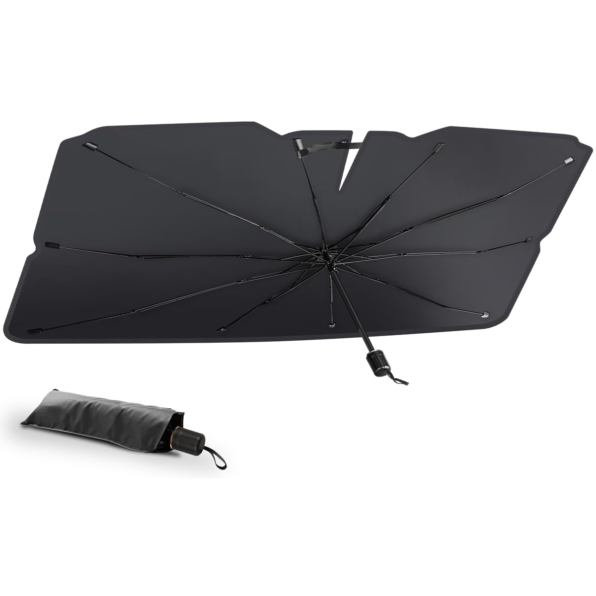 

2025 Improved Car Front Car Reverse Folding Easy Light Heat UV Convenient Includes Storage Ideal for Car and Heat Protection Size Sunshade, Sunshade, чёрный