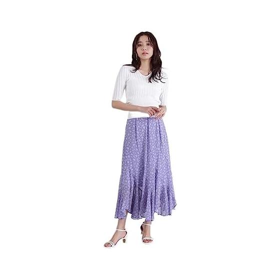 [Natural Beauty Basic] Skirt Escargot Floral Chiffon Skirt Women s 017-3120353