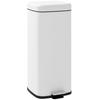 30L Trash Can, Soft-Close Lid, Fingerprint-Resistant, Foot Pedal, Metal/Plastic, 28x35x63.5 Cm, White