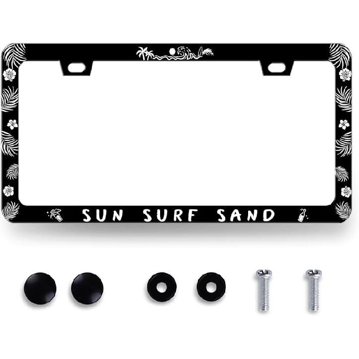 Pink Flamingo License Plate Frame Beautiful Glitter Animal License Plate Holder For Car Decorative Stainless Steel Colorful License Plate Flamingos