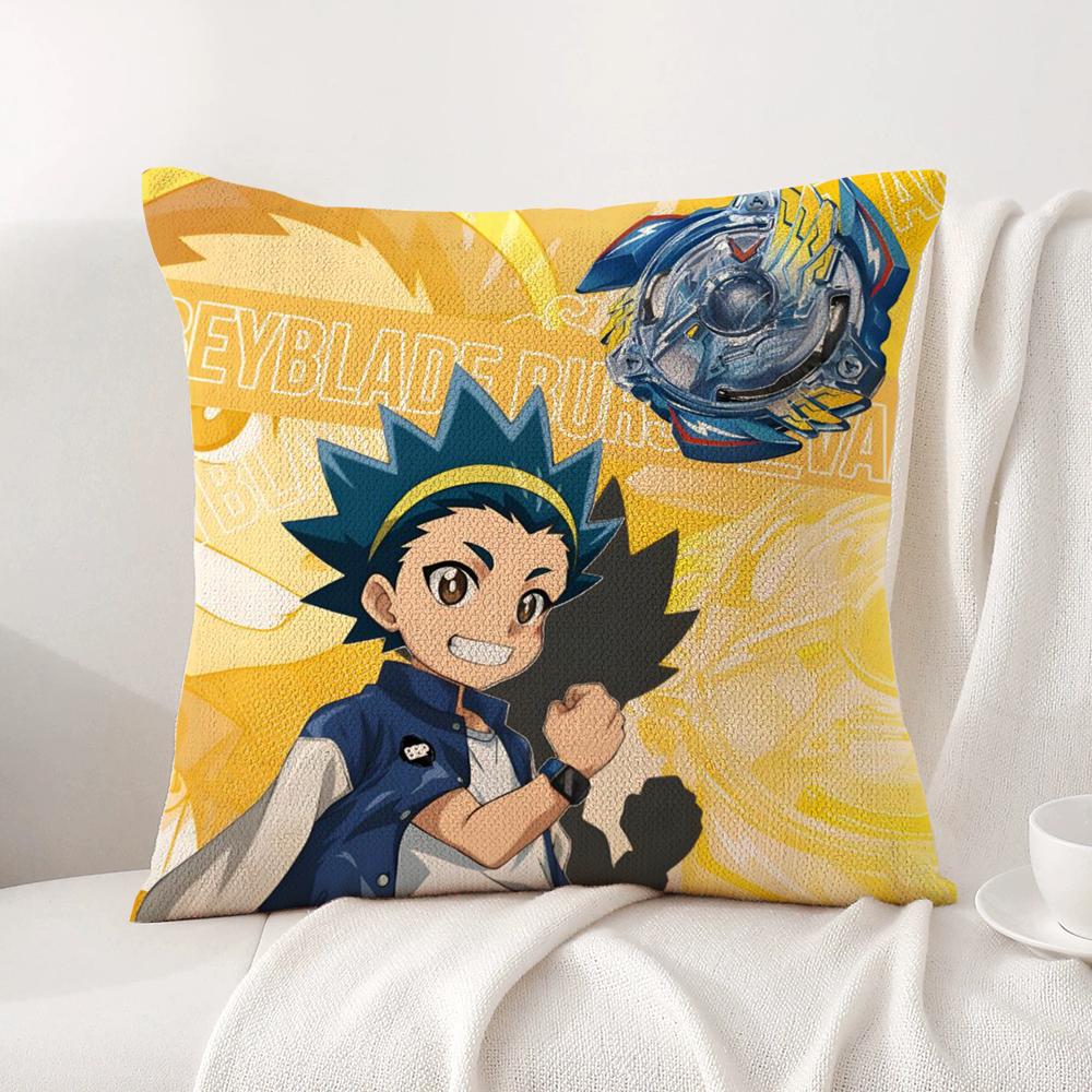 Hot Anime B-Beyblade Cushion Cover Summer Coolness Linen Fabric Double-Sided Printing Pillow Case Sofa Home Decor Gift