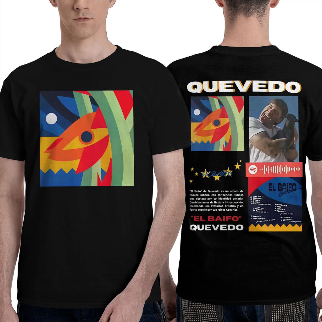 QUEVEDO EL BAIFO 2026 T Shirt Hip Hop TShirts Short Sleeve Y2K Retro Tops Summer 100 Cotton Comfortable Plus Size Clothing