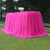 Tulle Table Skirt Elastic Mesh Tulle Tableware Tablecloth For Holiday Party Table Skirt Baby Shower Wedding Party Decor 100x75cm