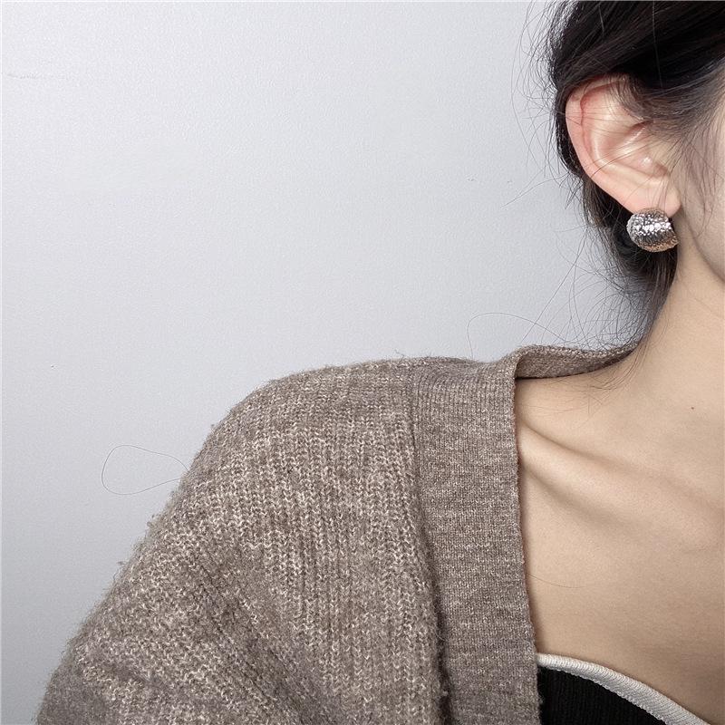 European & American Minimalist High-End S925 Silver Needle Copper Stud Earrings - Hot Selling Niche Ear Jewelry