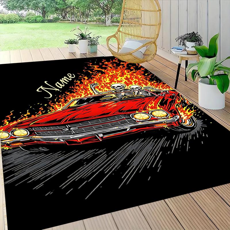 Custom Name Kitten Clown Balloon Theme Carpet Rug Customizable Soft Washable Anti-Slip Home Living Room Sofa Mats Personalized Rug. 0909106