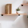 Vidaxl Shelf, Light Brown, 60X30X2 Cm, Lacquered Solid Oak Wood