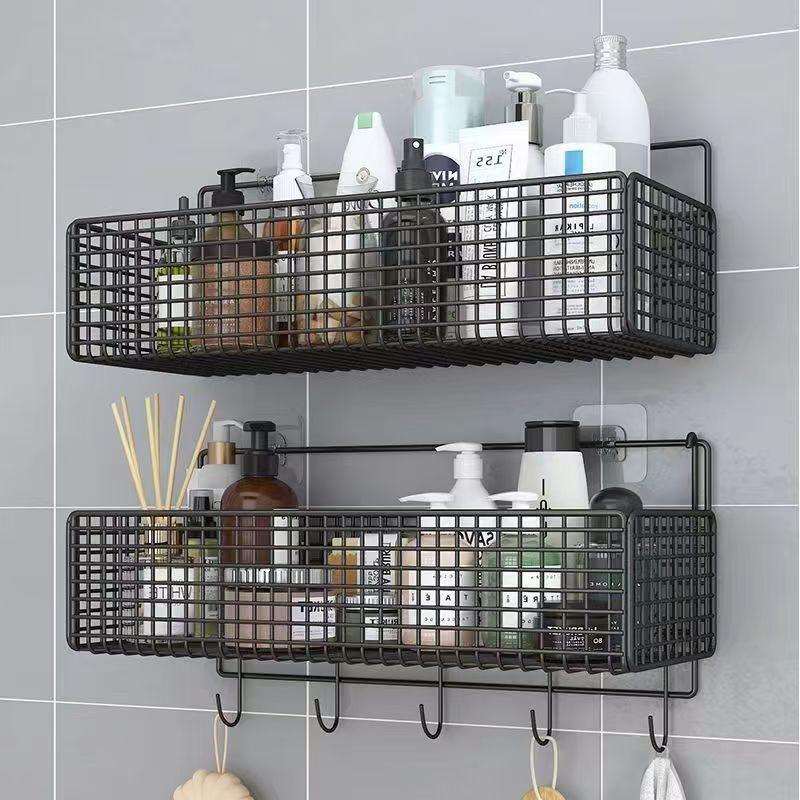

Toilet bathroom rack toilet bath toilet washbasin non-punching wall-mounted wall storage rack Medium Rack (with 2 Traceless Patches) белый