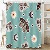 Unique Design Waterproof Shower Curtains Decorative Floral Butterfly Print Bathroom Accessories Set for Home Decoration in Bath