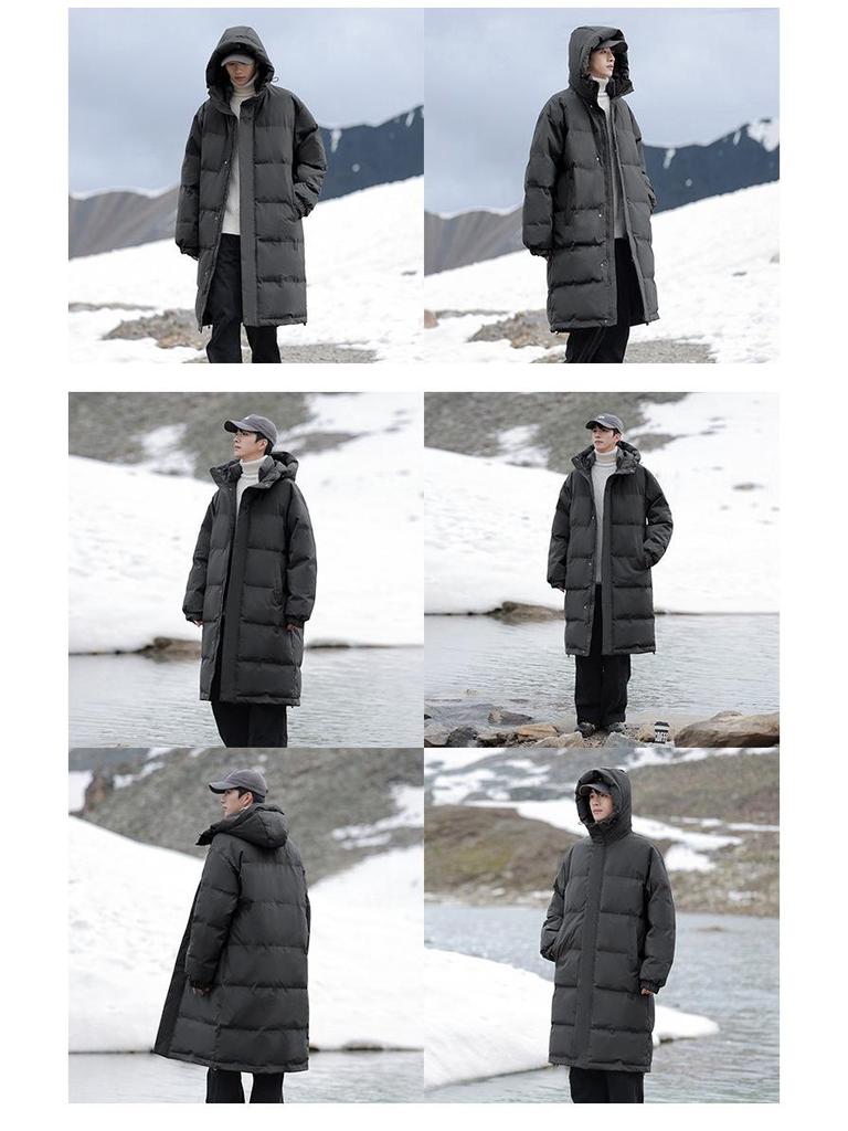 Men's Mid-Length Cotton Padded Jacket - Thickened Winter Coat for 2025 Season