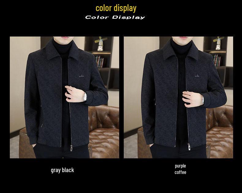 2026 Spring/Autumn Men's Versatile Lapel Jacket Shirt - Casual, Stylish Commuting Wear for Middle-Aged and Young Adults
