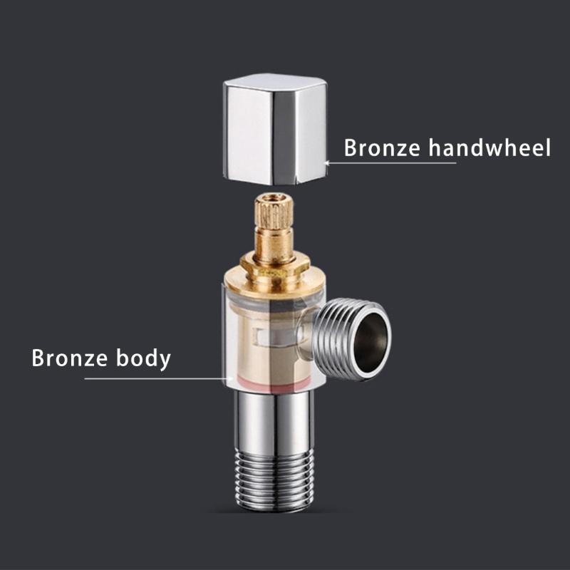 Brass Turn Angle Stop Valves Bathroom High Flows Hot/Cold Water Shut Down Valves Water Flows Control Valves Enduring