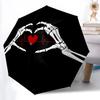 1pc Heartbeat Skeletons Automatic Open/close Umbrella, 8-Rib Sturdy Structure, Auto Folding/Opening, Portable Travel Umbrella for Women,167