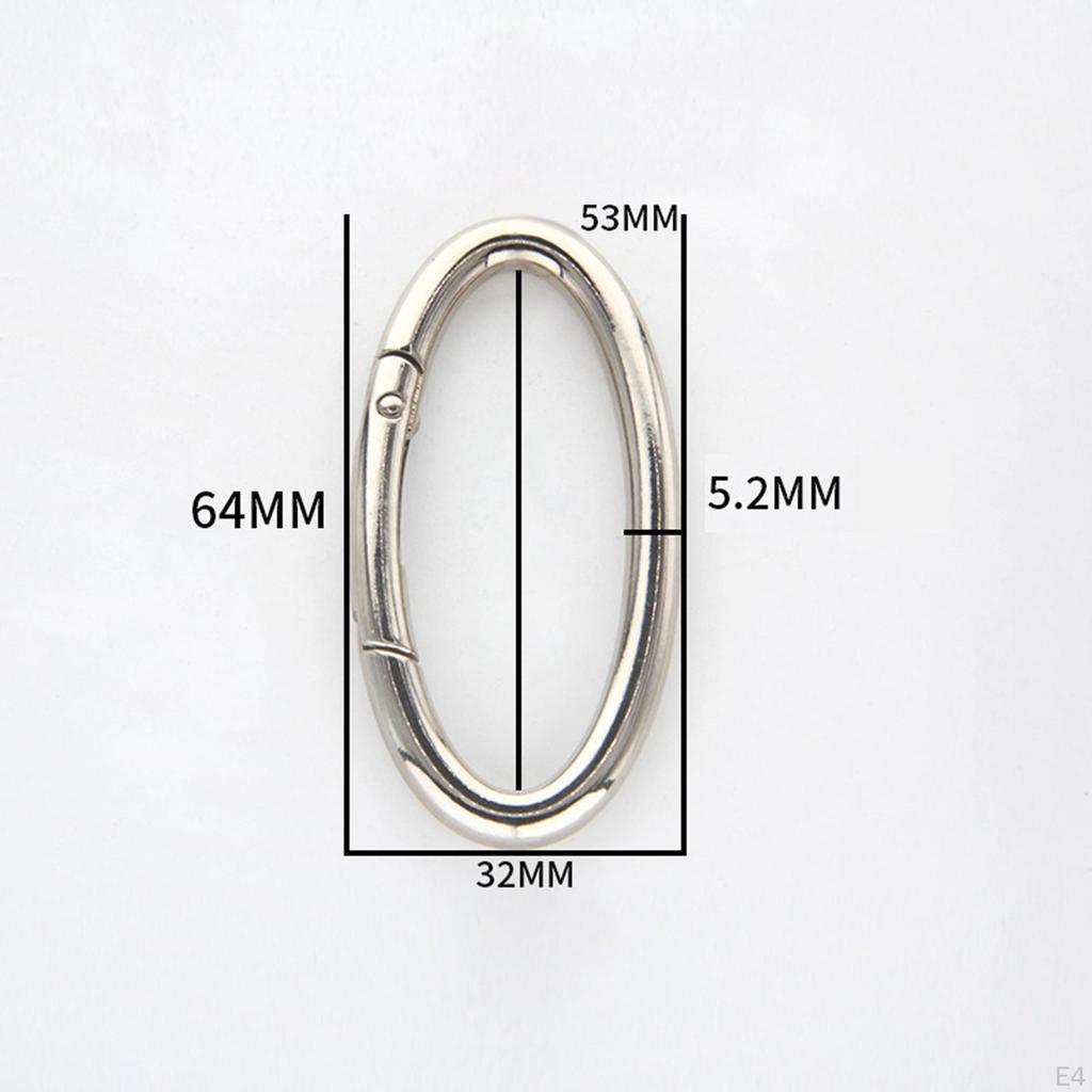 Ovale Karabinerhaken mit Feder für Schlüsselanhänger und Bastelarbeiten, 10 Stück