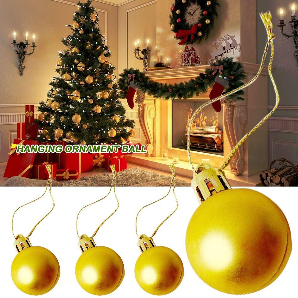 Fashion 3cm Christmas Ball Gift Crafts Party Supplies Christmas Tree Decorative Gold Matte DIY Hanging Ornament Ball Outdoor