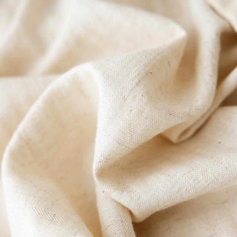Reine Baumwolle und Leinen Revers Pyjama-Set Herren Vier-Jahreszeiten Dünn Langarm Hose Baumwolle Doppellagige Gaze Papa Loungewear