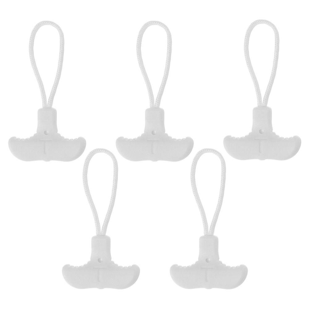 

5Pcs Durable Tent Clothing Puller Replacement Pull Fixer Backpack Zipper T-shaped Zipper білий