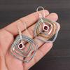 Pink Rubellite Gemstone 925 Sterling Silver Handmade Jewelry Hook Earrings2.44" EE-70-3