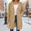 Sudadera con capucha de manga larga de longitud media para mujer, abrigo informal para otoño e invierno
