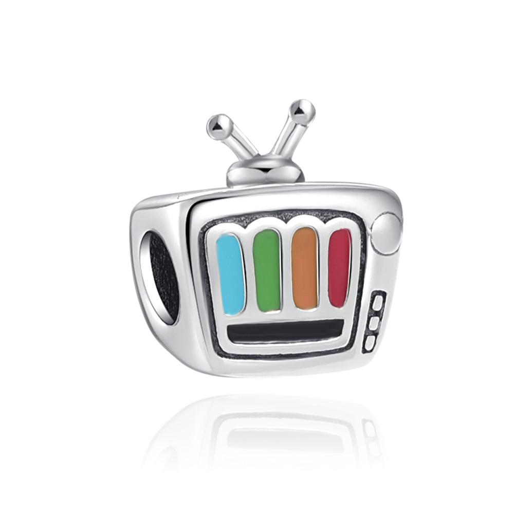 New Copper Robot Radio Biological Mirror Glass Crystal Ball Fine Charm Beads Fit For Original Bracelets Diy Women'S Jewelry