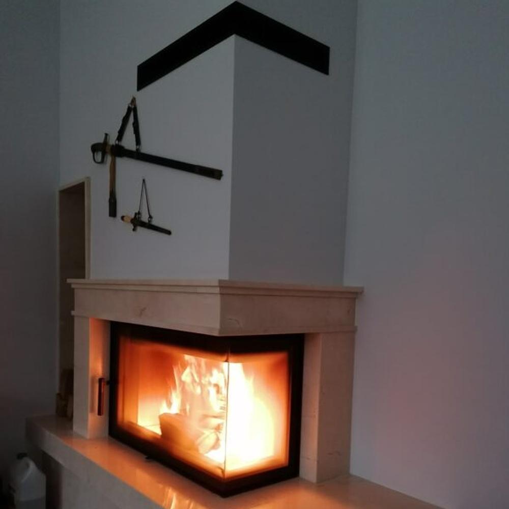 Steel Fireplace KRATKI LUCY Right 14 kW Ø 200