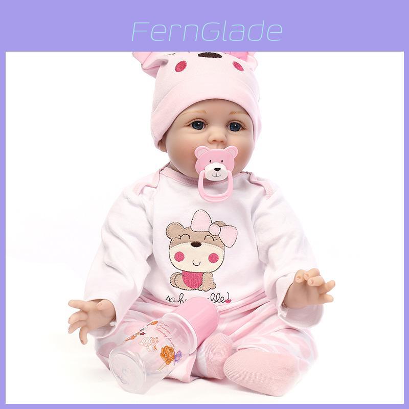 Realistic 16" Soft Silicone Reborn Doll With Handmade Details And Lifelike Blue Eyes