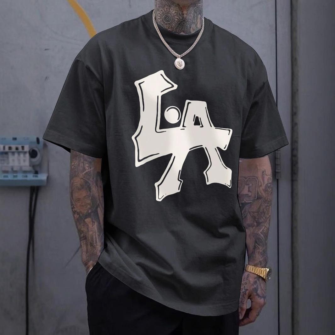 

Футболка с коротким рукавом для лета Новая мужская повседневная для работы Универсальная с круглым вырезом и принтом футболка с коротким рукавом 5XL