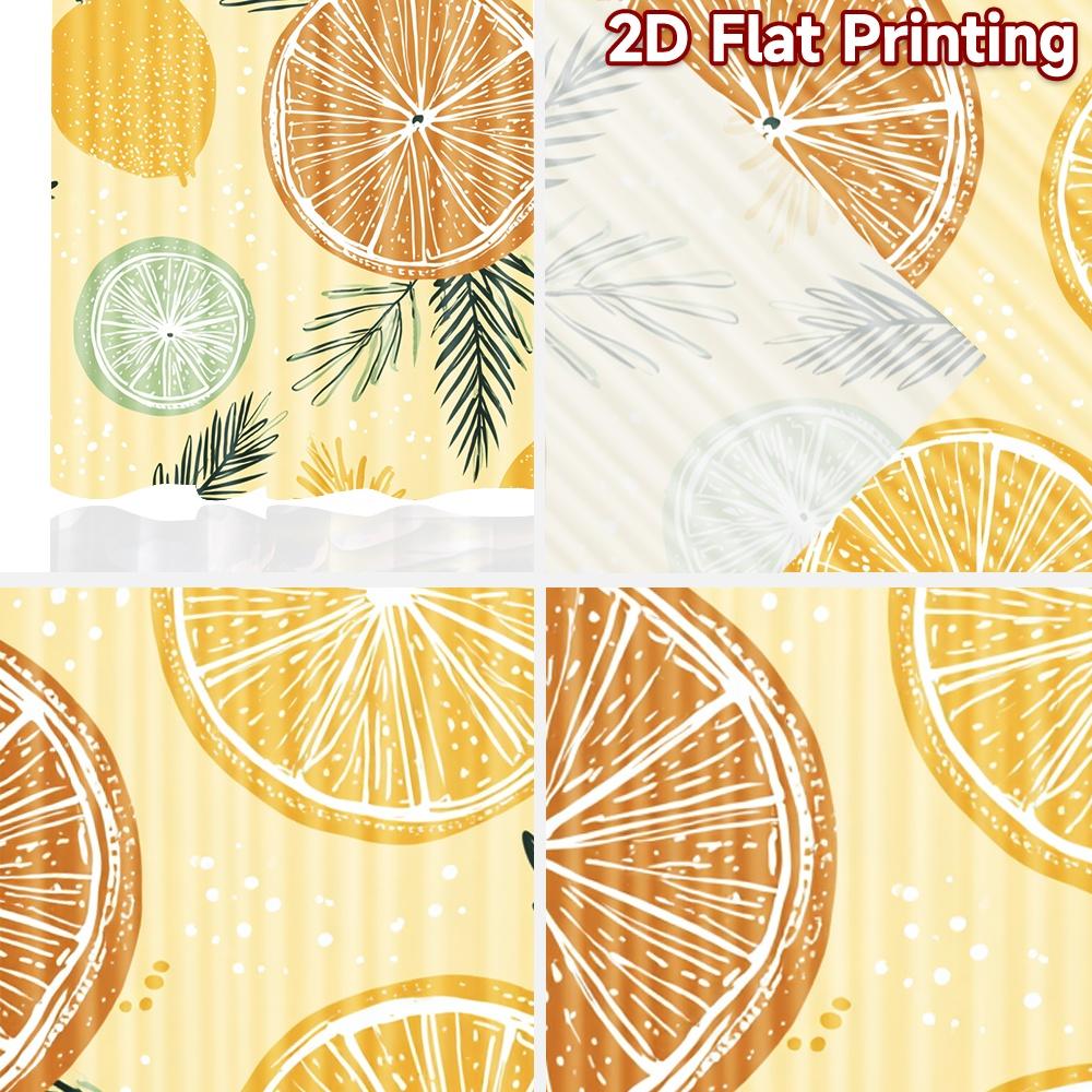 Set Of 2 Flat Printing Curtains Without Rod Fruit Leaf Design Valentine Is Day Festival Creative Durable Curtain Made Polyester