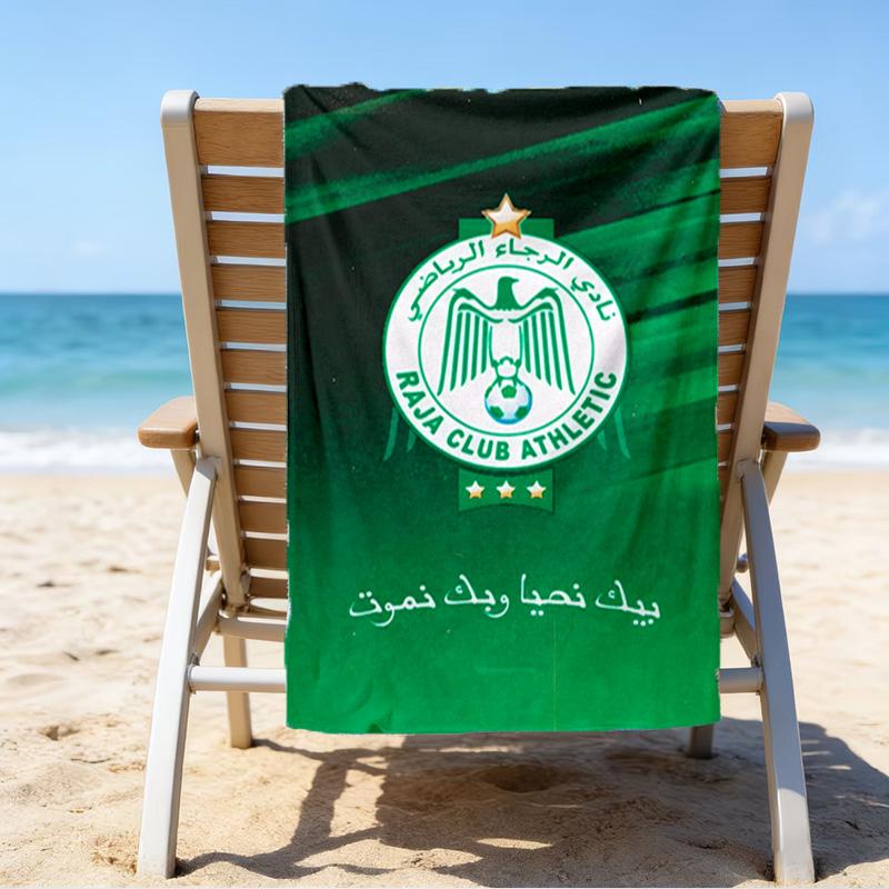 Raja Club Athletic Crest Microfiber Beach Towel, Lightweight And Quick-Dry, for Summer Travel, Beach Essential, Swimming Pool Outdoor