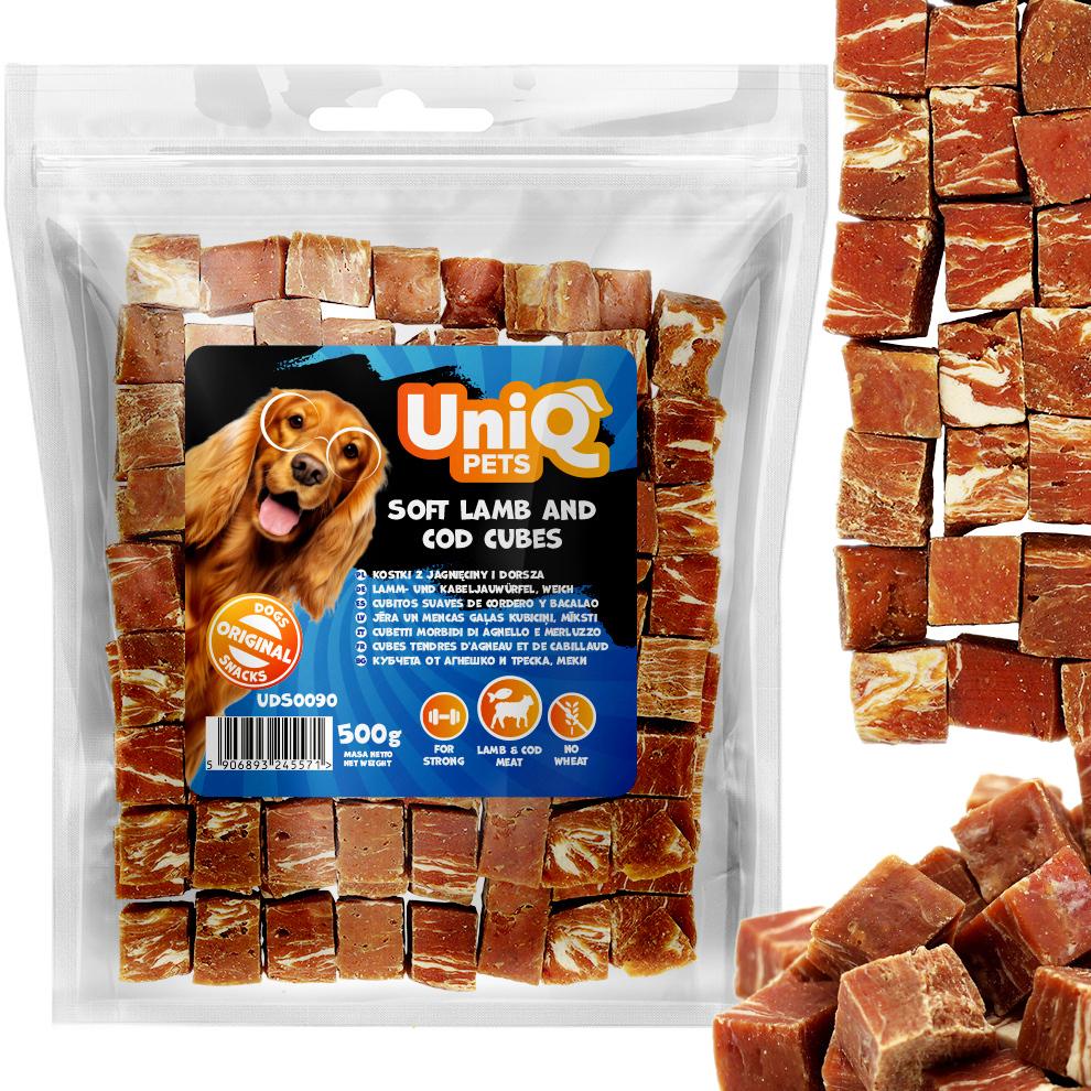Przysmak Dla Psa Miękkie Kostki Z Jagnięciny I Dorsza Uniq Pets 500G