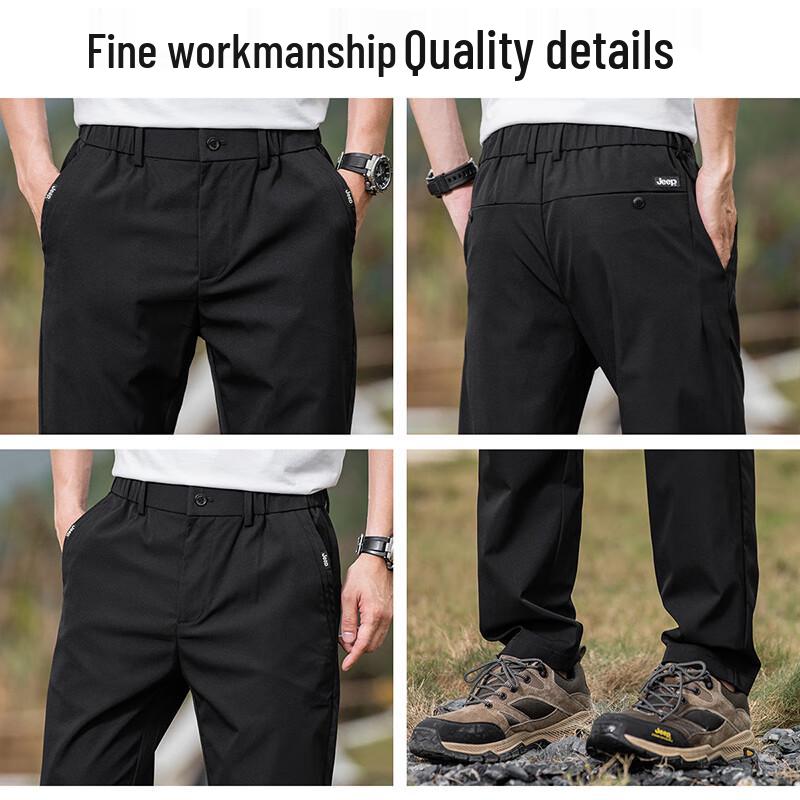 Jeep Men's High-Elastic Straight-Fit Casual Pants