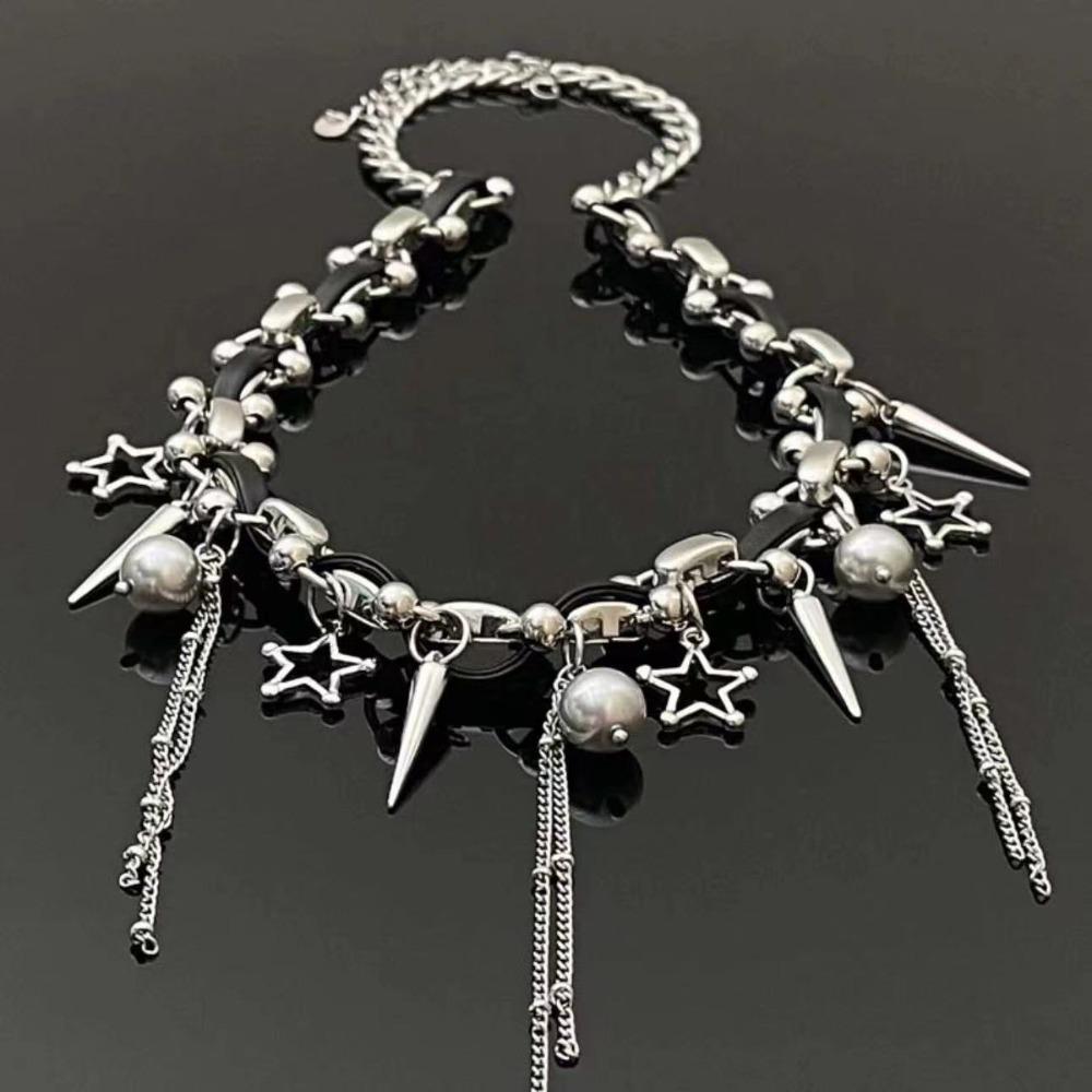 

Винтажное ожерелье из сплава в панк-стиле Y2k с кисточками, новое панк-чокер, унисекс