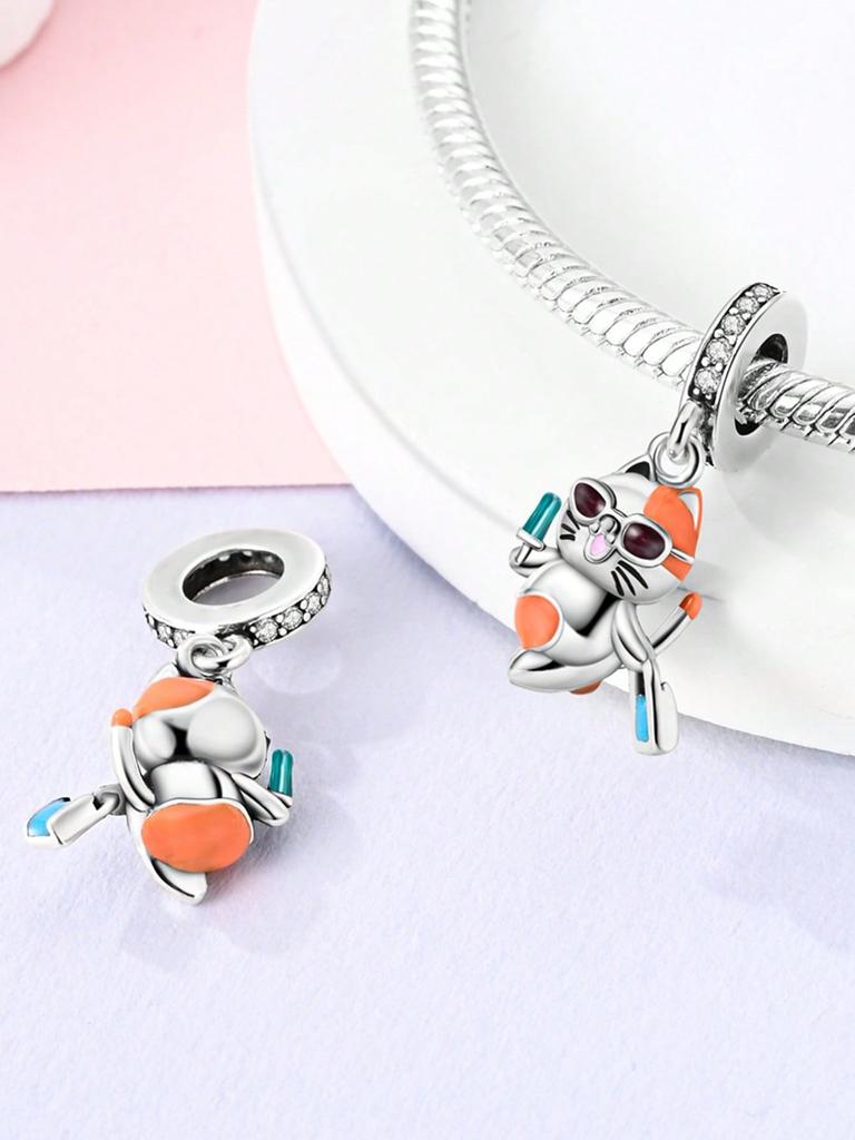 Black Cat And Cute Owl Beads Charm Copper Plated Fit Charms Copperoriginal Bracelet For Jewelry Making Diy Charm