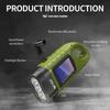 LED Flashlight Hand Crank Solar Powered Rechargeable Survival Gear Self Powered Charging Torch Dynamo for Fishing Boating Hiking