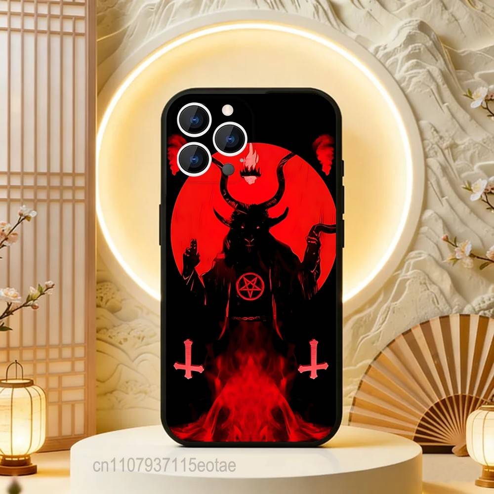 Pentagram 666 Demonic Satanic Phone Case For iPhone 17,16,15,14,13,12,11,Pro,Max,Plus,E,Air,Mini Black Shockproof Funda Cover