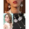 Korean Fashion Zircon White Flower Drop Earrings For Women Jewelry 2025 Trending New Sweet Women's Flowers Earrings Z40
