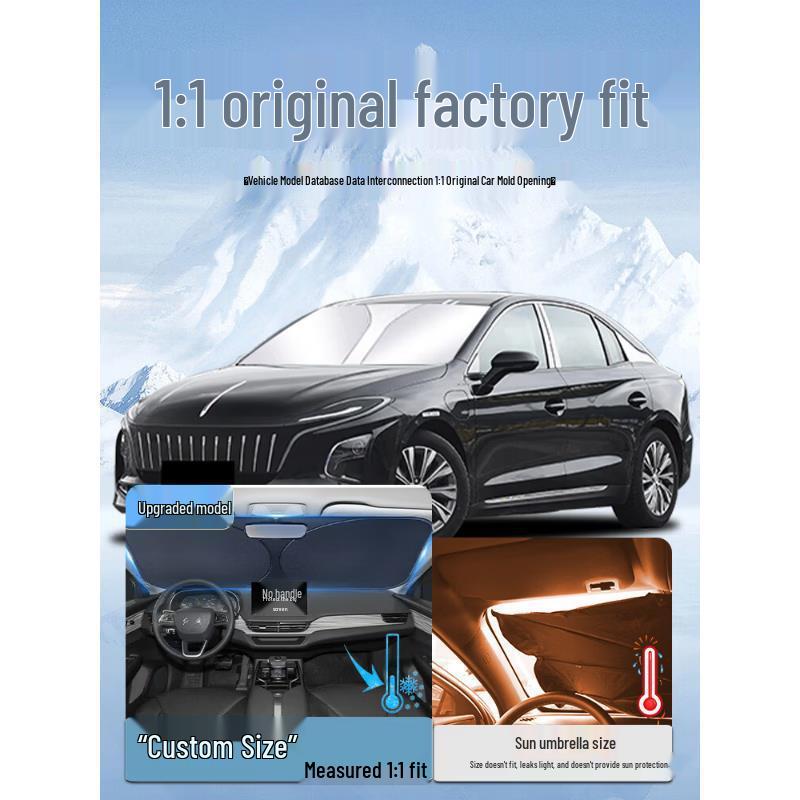 Fits 25 Hongqi EQM5 Models: Car Sunshade, Heat Insulation Umbrella, Front Windshield Sunshade Cover Curtain.