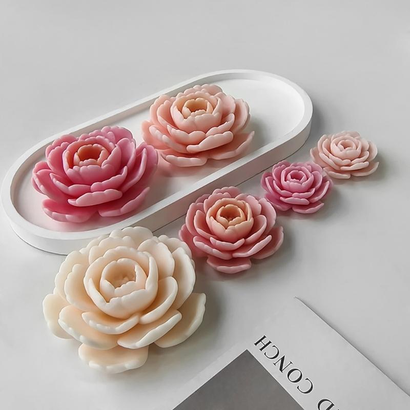 Camellia Flower Silicone Mold DIY Scented Candle Making Handmade Soap Mold DIY