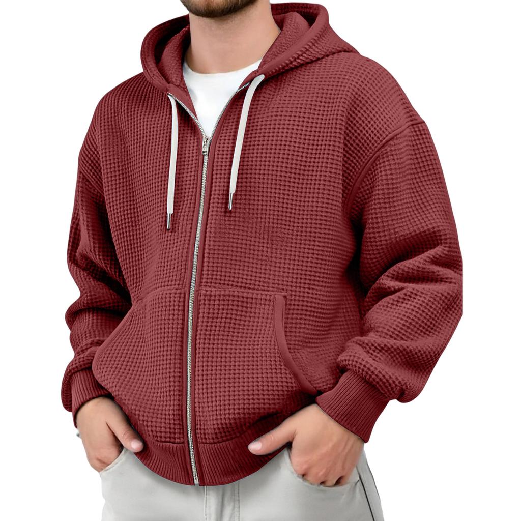 Men's Leisure Waverg Zipper Hooded Hood Hoodie Coat