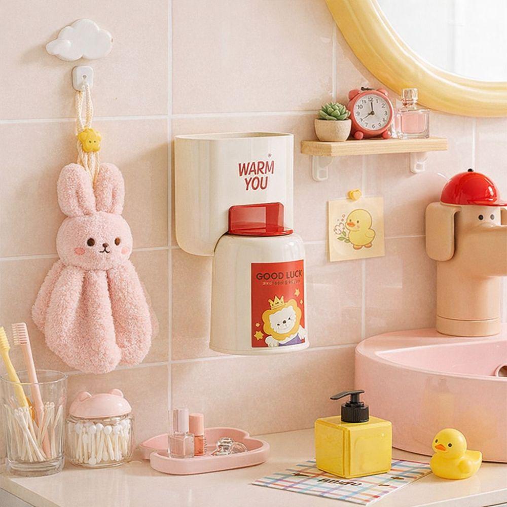 Süßer Wandmontierter Zahnbürstenhalter Stanzfreier Zahnpastaklip Mundspülbecher-Haken Badezimmer