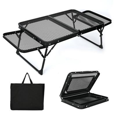 Rloao Mesa de Camping Field Hopper com Lateral em Malha Dobrável 90cm Largura x 40cm Profundidade x 26cm Bolsa Grande para Armazenamento Perfeita para Uso ao Ar Livre Mesa, Resistente ao Calor,