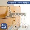 Portable Foldable Travel Hanger Clothes Quick Organizing Storage Travel Hanger with 5 Holes Suitable for Hotel Camping Travel