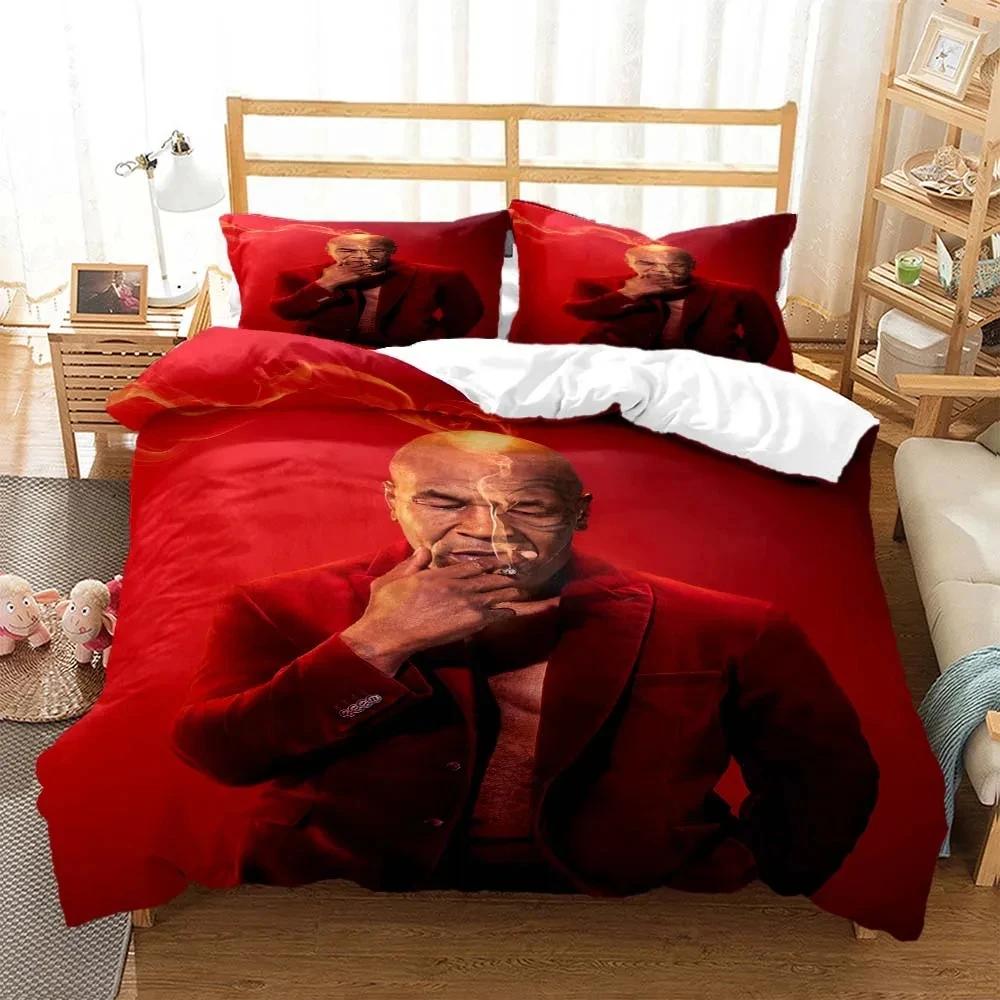 3D Print Mike Tyson Boxing Champion Bedding Set Boys Girls Twin Queen King Size Duvet Cover Pillowcase Bed Boys Adult Bedroom