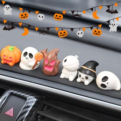 New Halloween Elf Car Ornaments Ghost Pumpkin Figure Auto Centre Console Dashboard Decoration Micro Landscape DIY Accessories