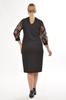 Women's Big Size Dress Polka Dot Flocked Sleeve Plus Size Dress 9B-2141
