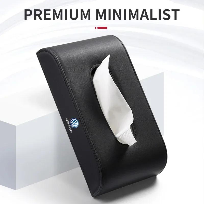 For Volkswagen VW 1pcs Leather Supplies Seat-type Center Console Car Tissue Box For Volkswagen CC R-Line GTI T5 Golf T-ROC R Pol