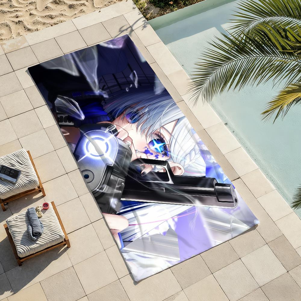 A-Amane Kanata Singer VTuber Towel Soft Lightweight Anti-Sand Large Beach Towel Quick-Drying Bath Sports Family