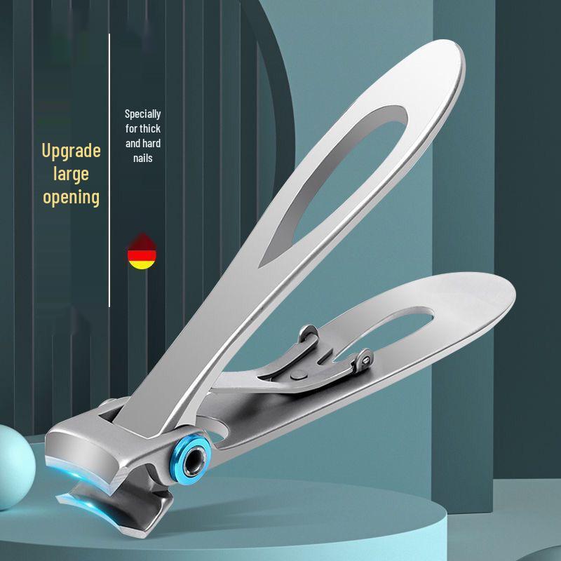 Stainless Steel Large Opening Nail Clippers - Portable Household Nail Cutter for Thick Toenails