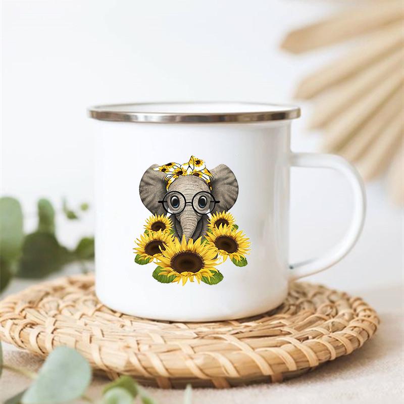 

Кружки Peace Love Sunflower Elephant Print, нержавеющая сталь, чашка для кофе, оригинальные чашки для завтрака, кружка для сублимации, кружка для напитков, пивная кружка 360ml