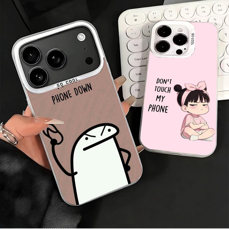 Funny Dont Touch My CallPhone Shockproof Phone Case for iPhone 17 Air 16 16E 15 Pro Max 14 Plus 13 Mini 12 Back Cover Anti Fall